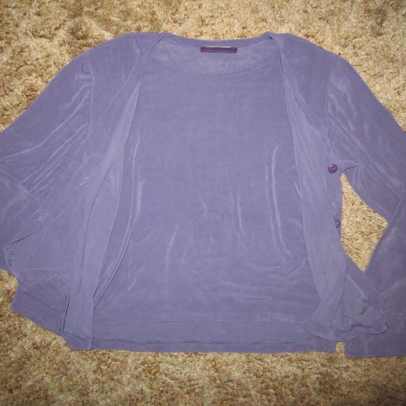 4/$20 Purple Long Sleeve Blouse with tank 1 piece - Picture 4 of 6